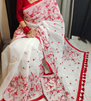 Halfsilk Embroidery Saree Em-111