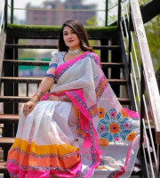 Halfsilk Saree with Blouse-- 4307