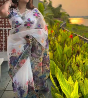সেমি মসলিন সিল্ক শাড়ী কোড- TS-7015