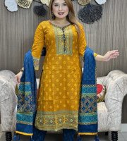 Premium Cotton Boutique 3 Piece (Unstiched) Code-217