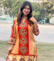 অর্গানজা সিল্ক কুর্তি KM - 125